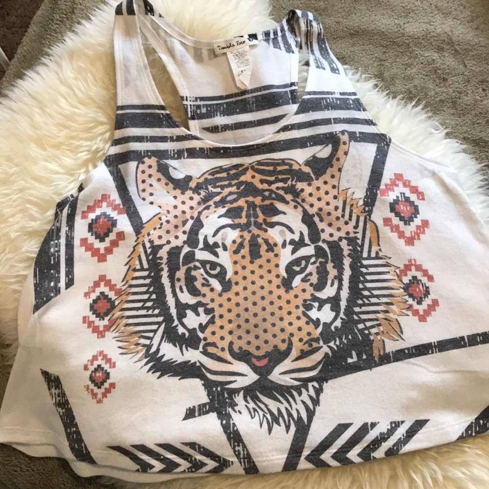 Boutique Brand Tiger Flowy Cropped Tank
